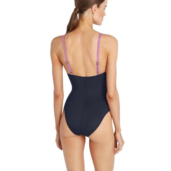 Robin Piccone Billie Twist Front One-Piece Swim Crew Size 10 - Picture 2 of 7